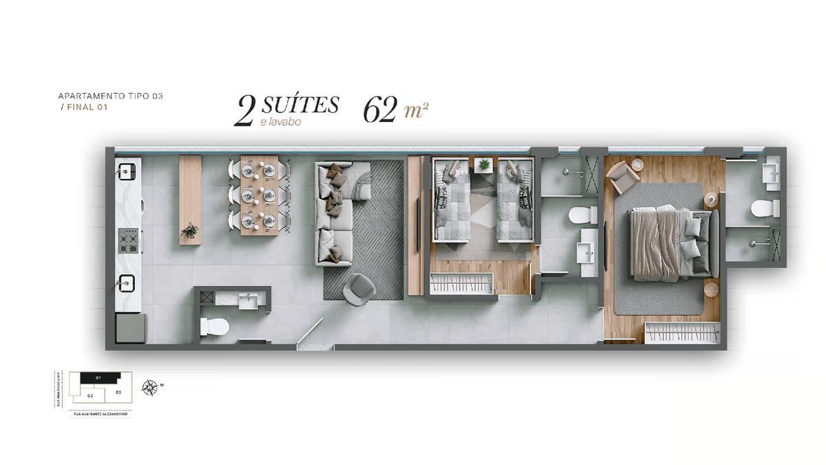Apartamento, Gutierrez, 2 Quartos, 1 Vaga, 2 Suítes