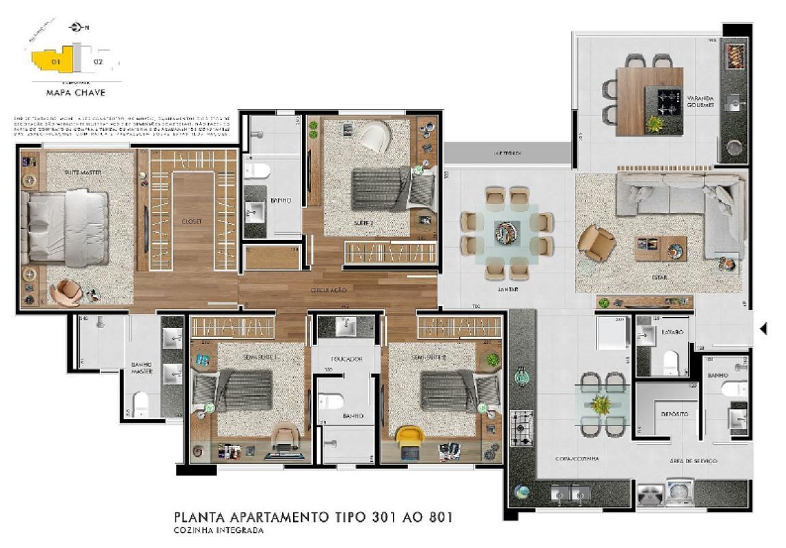 Apartamento, Grajaú, 4 Quartos, 3 Vagas, 3 Suítes