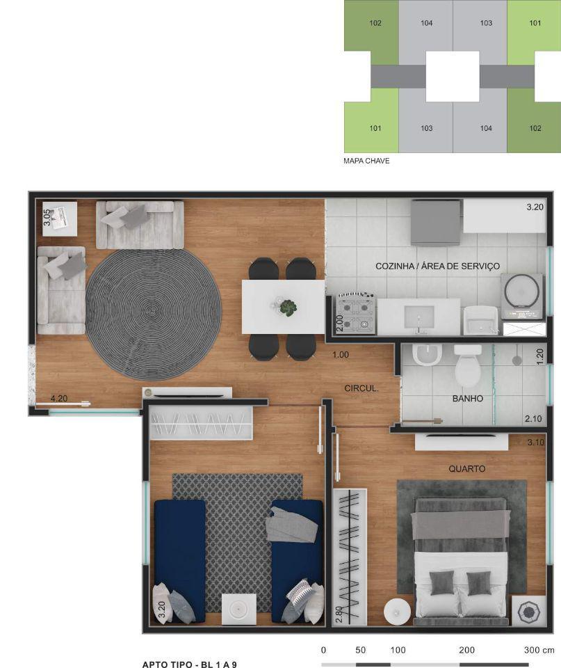 Apartamento, Jardim Alvorada (justinópolis), 2 Quartos, 1 Vaga