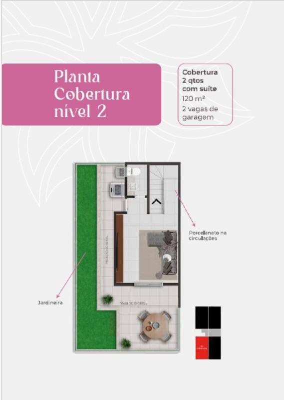 Cobertura, Nova Suíssa, 2 Quartos, 2 Vagas, 1 Suíte