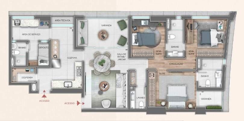 Apartamento, Vale do Sereno, 3 Quartos, 2 Vagas, 1 Suíte