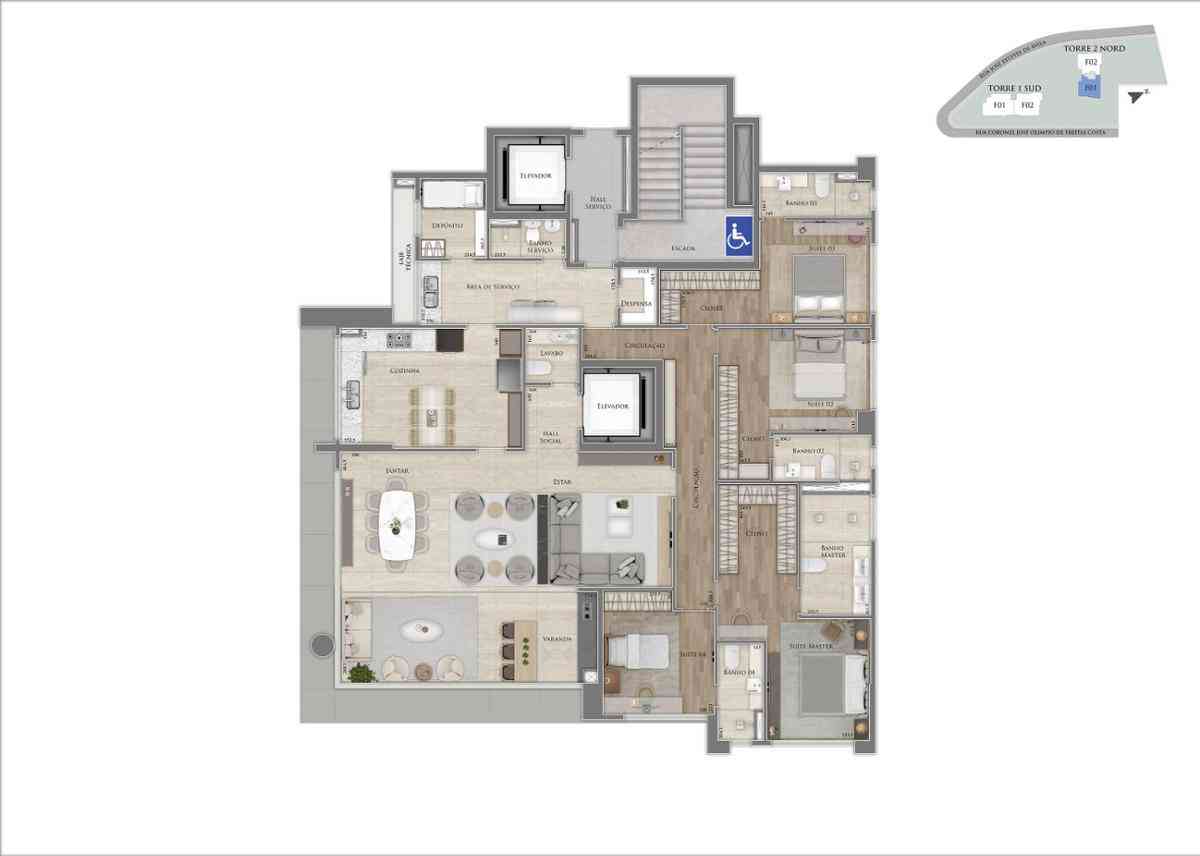 Apartamento, Jardim das Mangabeiras, 4 Quartos, 5 Vagas, 4 Suítes