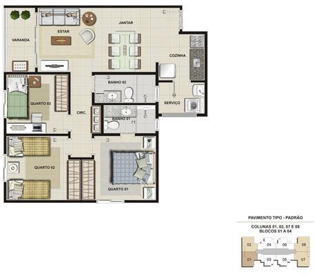 Apartamento, Planalto, 3 Quartos, 1 Vaga, 1 Suíte