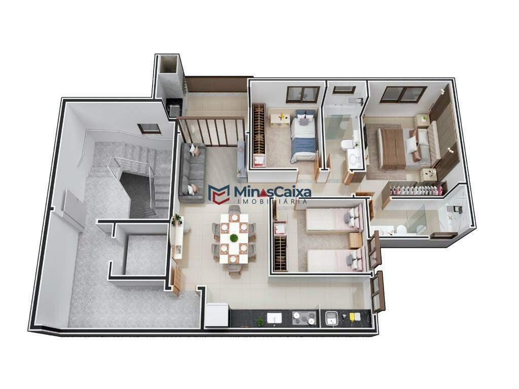 Apartamento, Iguaçu, 3 Quartos, 1 Vaga, 1 Suíte