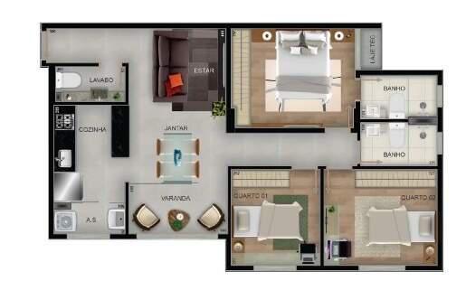 Apartamento, Buritis, 3 Quartos, 2 Vagas, 1 Suíte