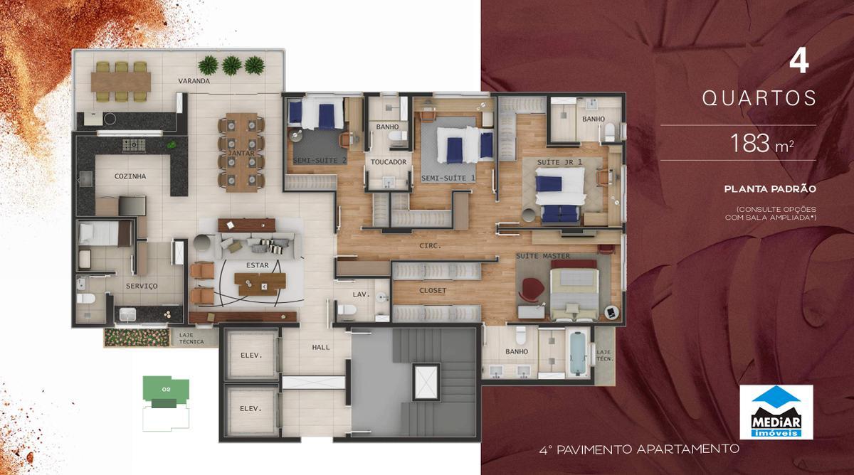 Apartamento, Carmo, 4 Quartos, 3 Vagas, 2 Suítes