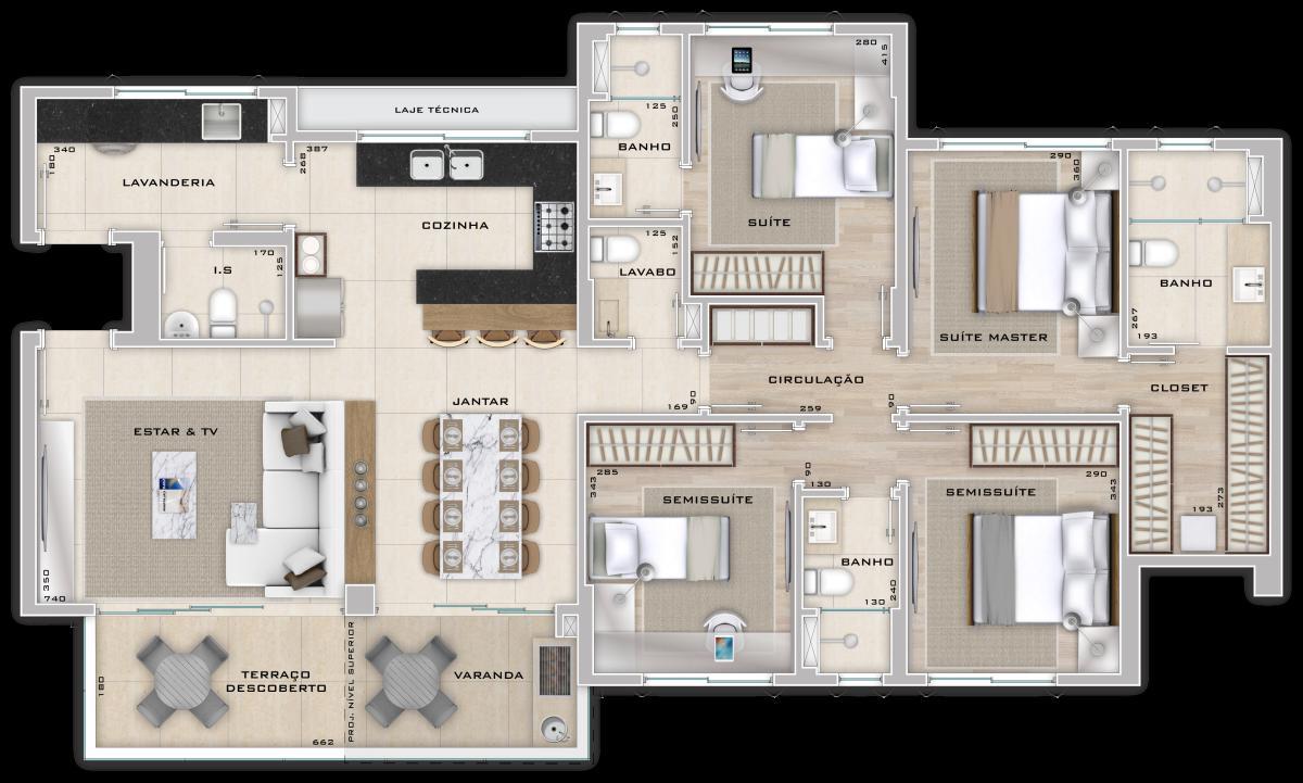 Apartamento, Cruzeiro, 3 Quartos, 3 Vagas, 3 Suítes