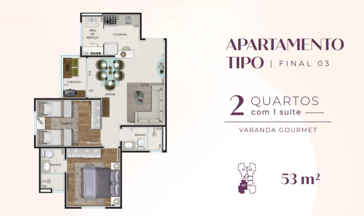 Apartamento, Fonte Grande, 2 Quartos, 2 Vagas, 1 Suíte