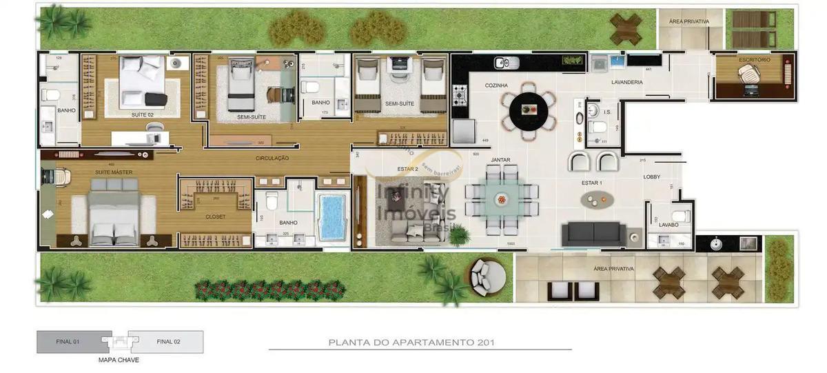 Apartamento, Funcionários, 4 Quartos