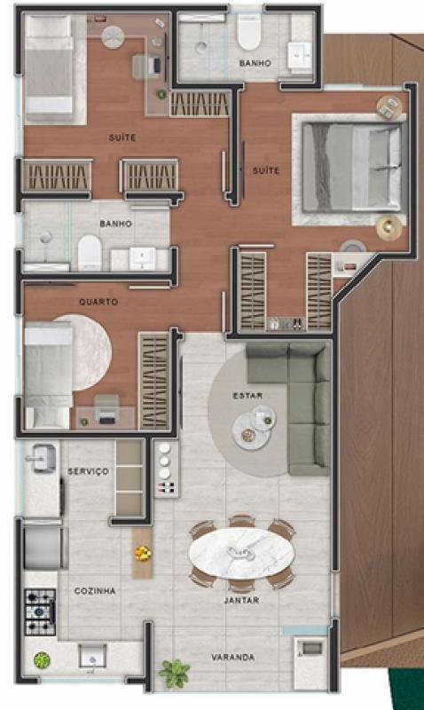 Apartamento, Sion, 3 Quartos, 2 Vagas, 2 Suítes