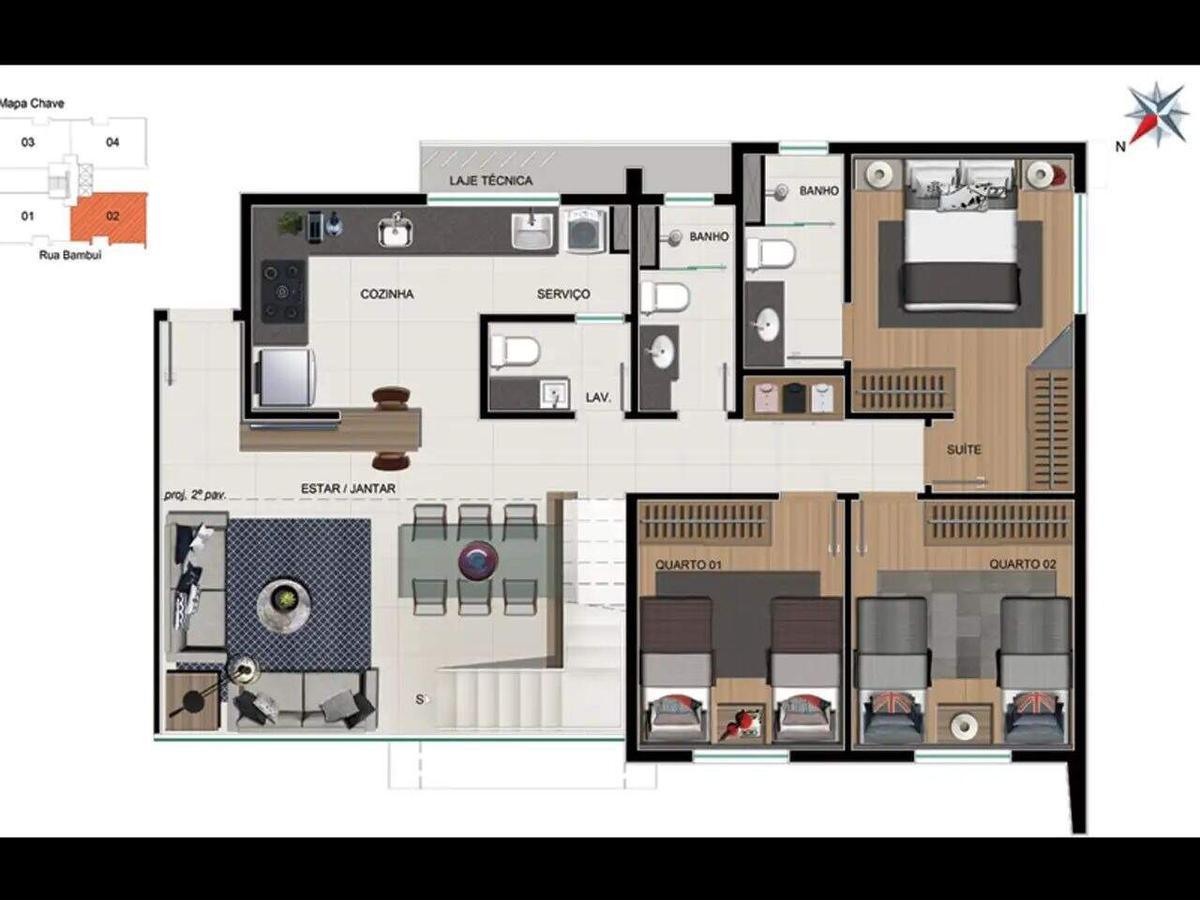 Apartamento, Cruzeiro, 3 Quartos, 2 Vagas, 1 Suíte