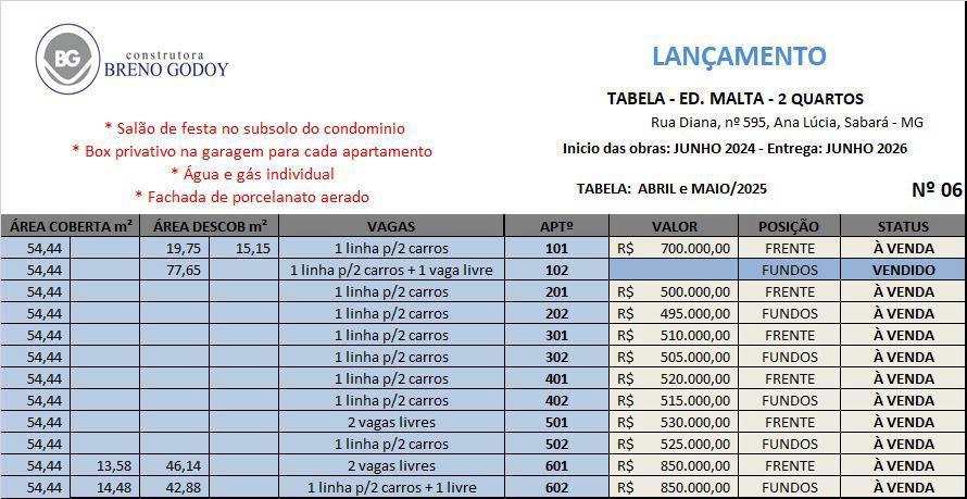 Apartamento, Ana Lúcia, 2 Quartos, 3 Vagas