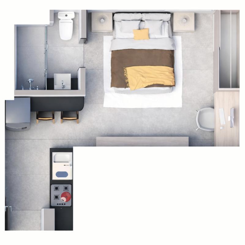 Apart Hotel, Ipiranga, 1 Quarto, 0 Vaga, 1 Suíte