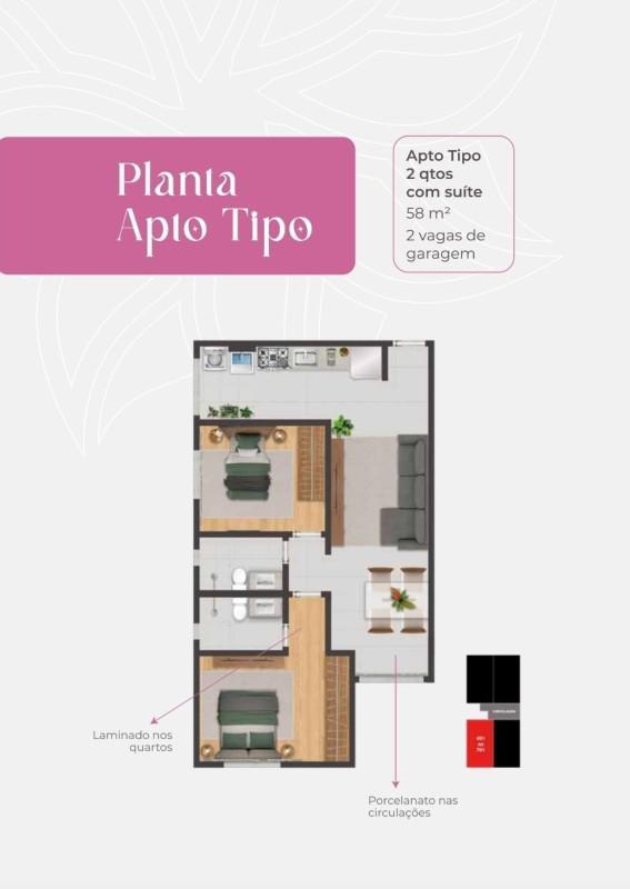 Apartamento, Jardim América, 2 Quartos, 2 Vagas, 1 Suíte