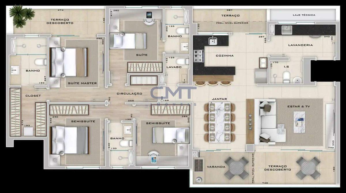 Apartamento, Cruzeiro, 4 Quartos, 3 Vagas, 2 Suítes