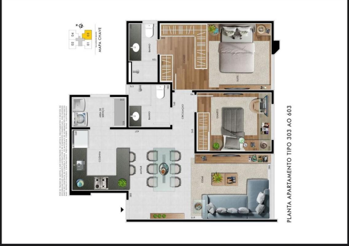 Apartamento, Castelo, 2 Quartos, 2 Vagas, 1 Suíte