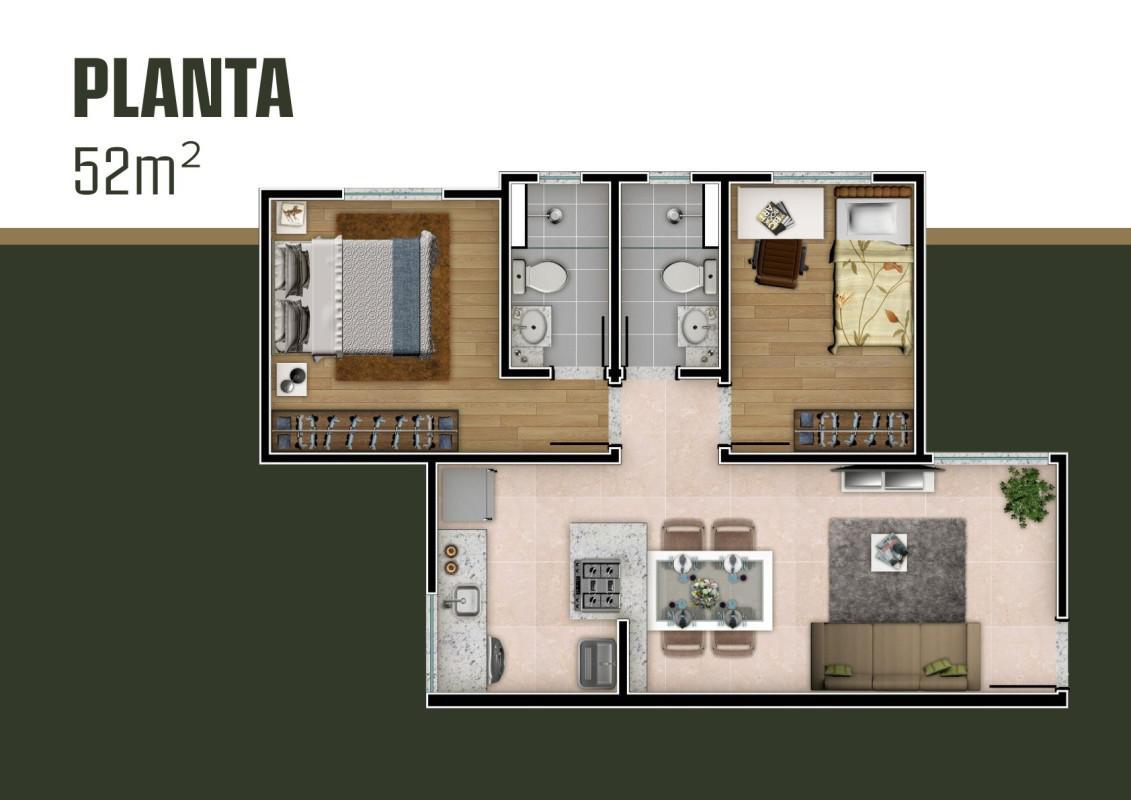 Apartamento, Santa Rosa, 2 Quartos, 1 Vaga, 1 Suíte