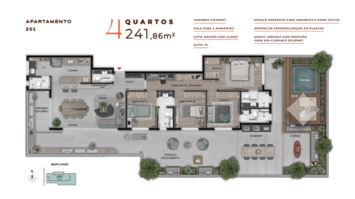 Apartamento, Gutierrez, 4 Quartos, 0 Vaga, 1 Suíte