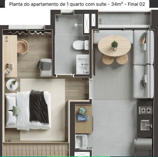 Apartamento, Santo Agostinho, 2 Quartos, 1 Vaga, 1 Suíte