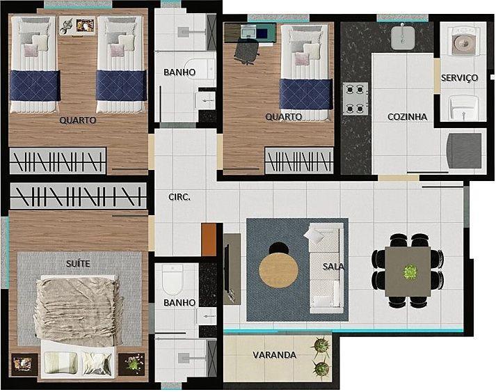 Apartamento, Santo Antônio, 3 Quartos, 2 Vagas, 1 Suíte