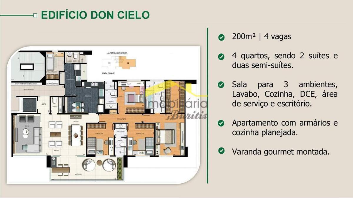 Apartamento, Vila da Serra, 4 Quartos, 4 Vagas, 2 Suítes