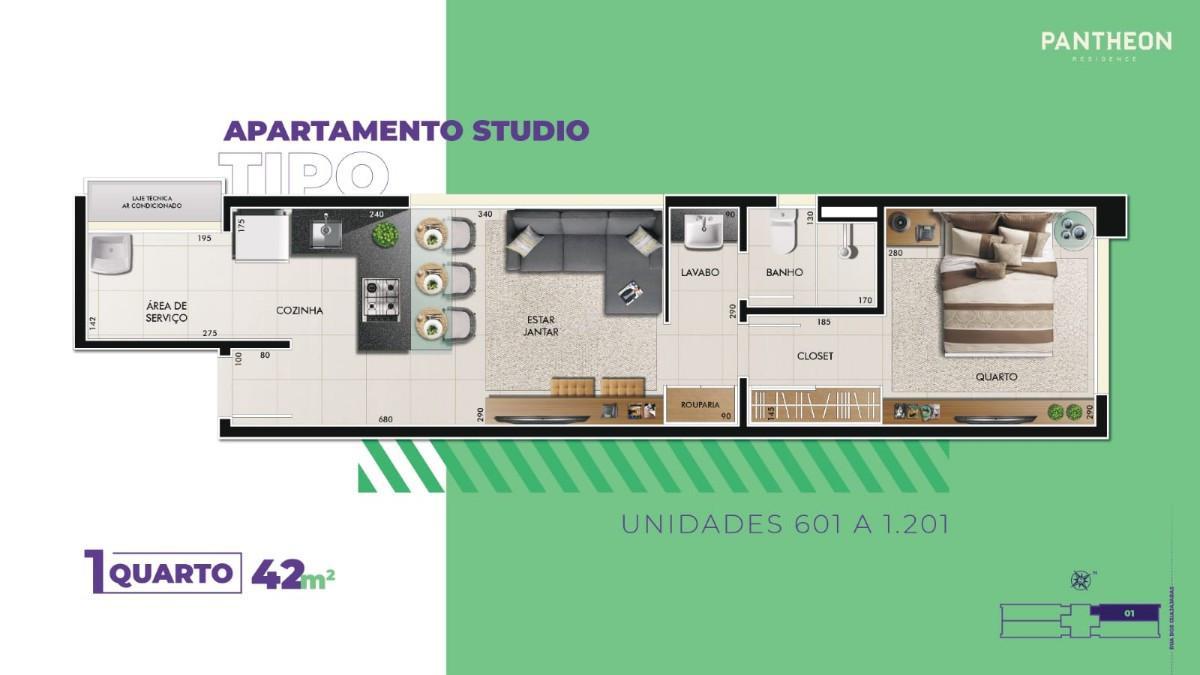 Apartamento, Barro Preto, 1 Quarto, 1 Vaga
