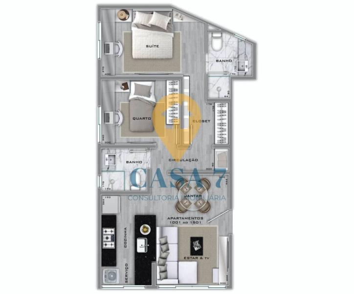 Apartamento, Lourdes, 3 Quartos, 0 Vaga, 1 Suíte