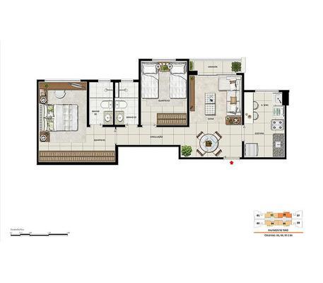 Apartamento, Cidade Industrial, 2 Quartos, 1 Vaga, 1 Suíte