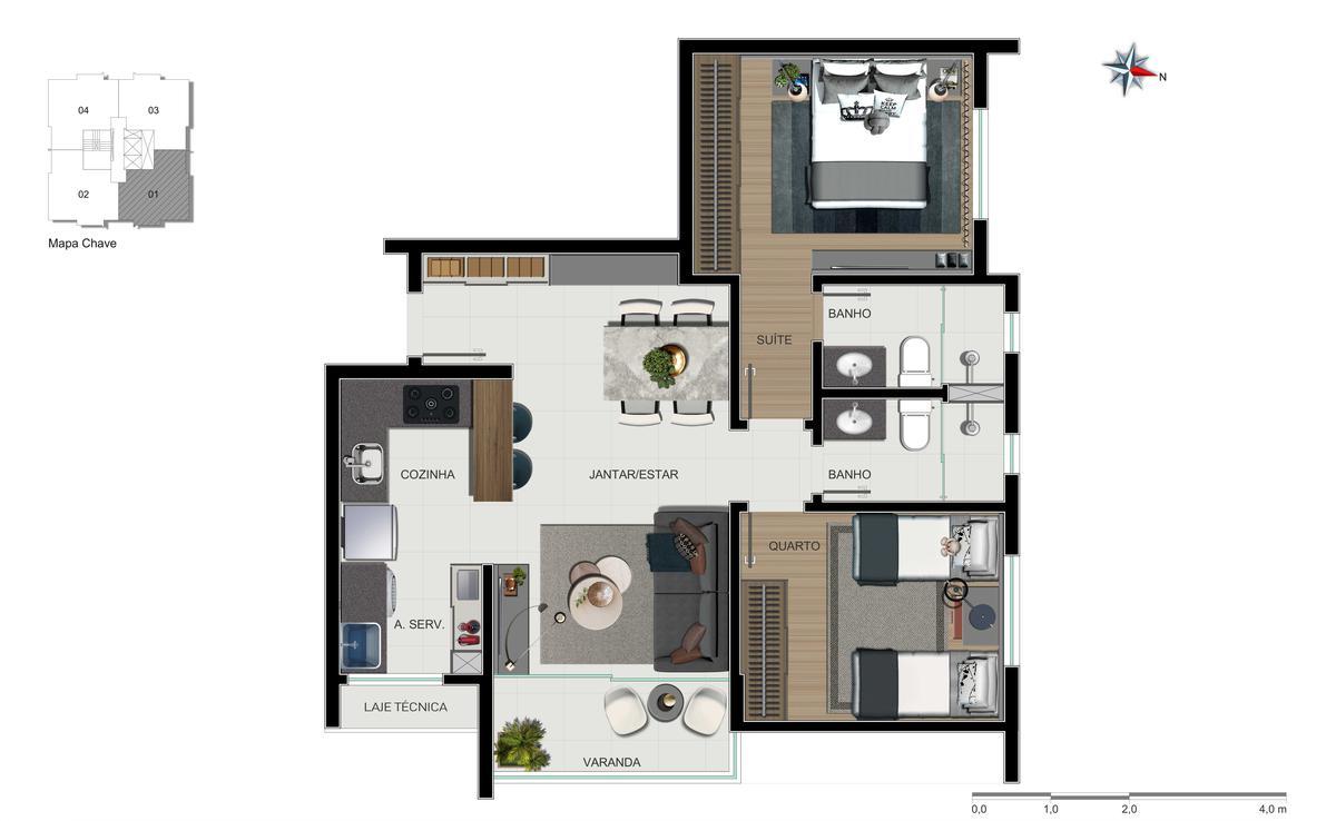 Apartamento, Nova Suíssa, 2 Quartos, 2 Vagas, 1 Suíte