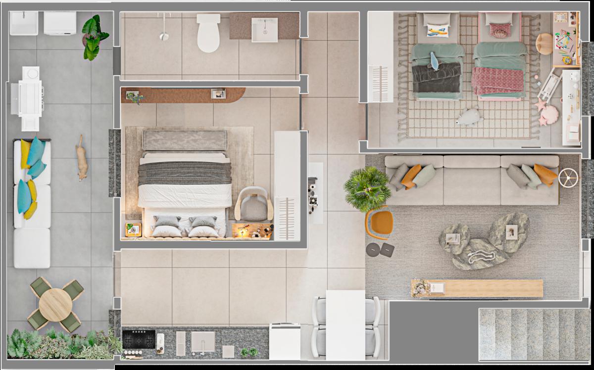 Casa, Chácaras Reunidas Santa Terezinha, 2 Quartos, 1 Vaga