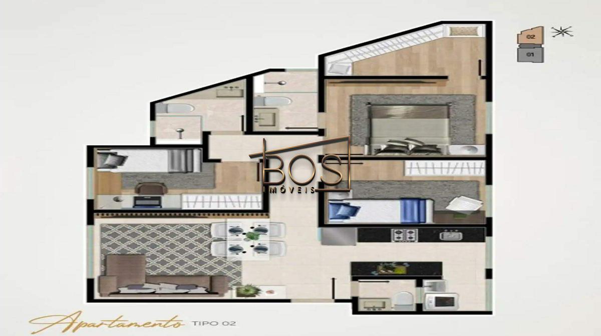 Apartamento, Vila Paris, 3 Quartos, 2 Vagas, 1 Suíte