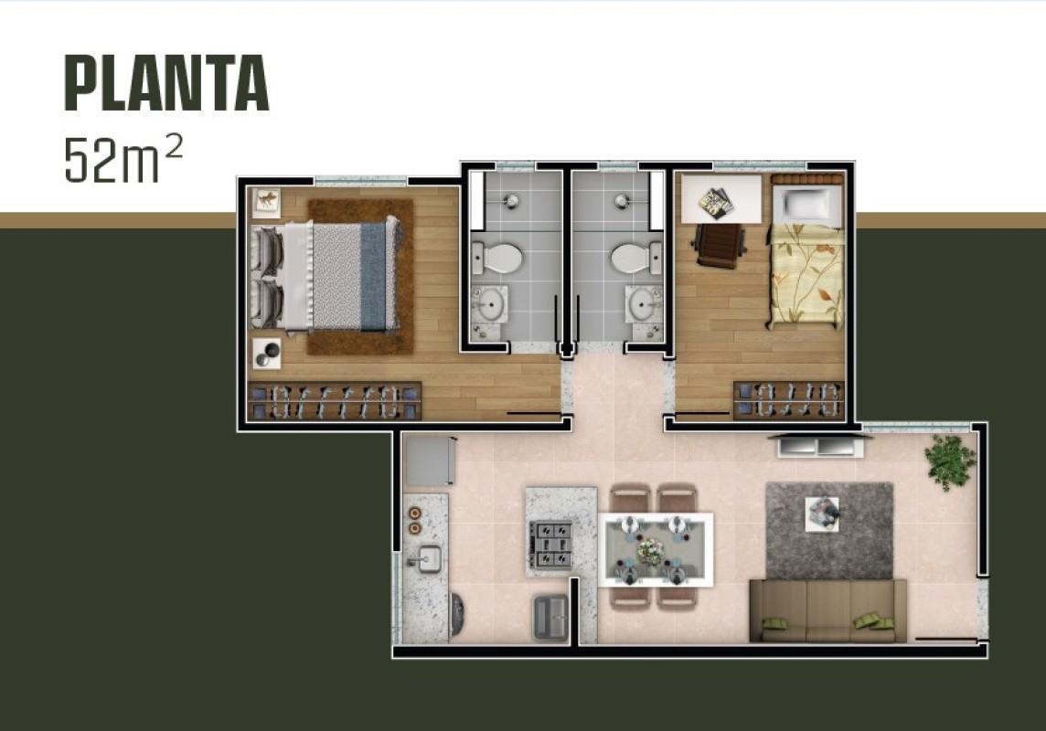 Apartamento, Santa Rosa, 2 Quartos, 1 Vaga, 1 Suíte