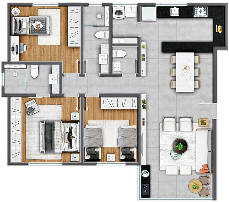 Apartamento, Buritis, 3 Quartos, 2 Vagas, 1 Suíte