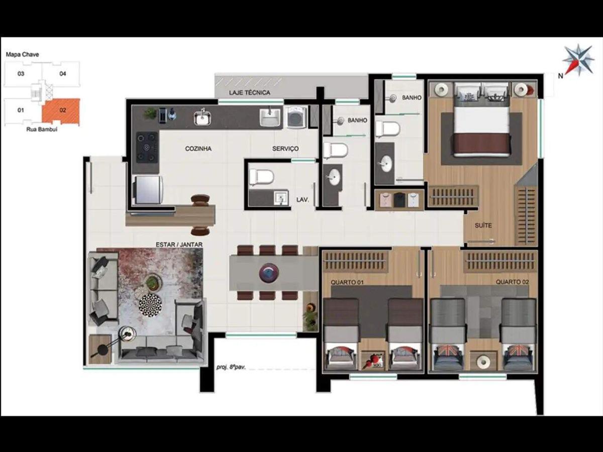 Apartamento, Cruzeiro, 3 Quartos, 2 Vagas, 1 Suíte