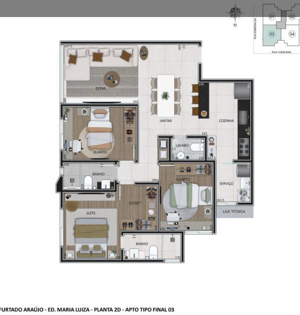 Cobertura, Prado, 4 Quartos, 3 Vagas, 2 Suítes