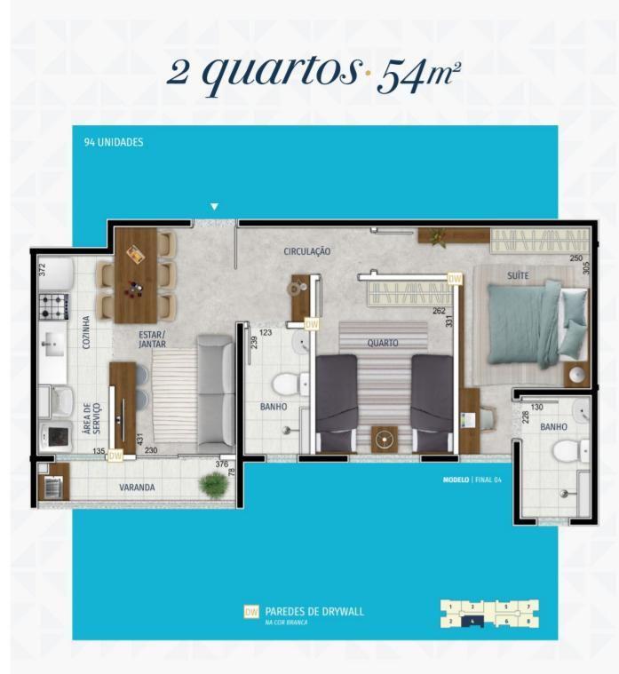 Apartamento, Estoril, 2 Quartos, 1 Vaga, 1 Suíte