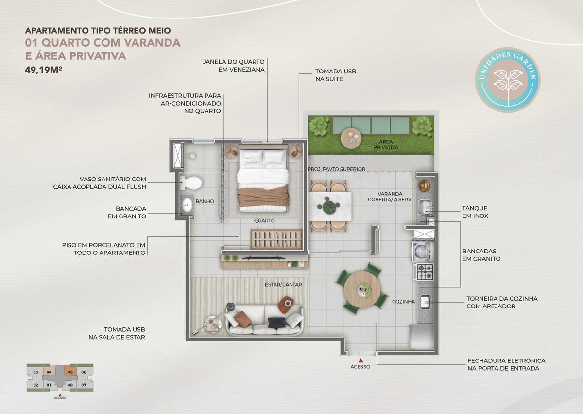 Apartamento, Santa Terezinha, 3 Quartos, 1 Vaga