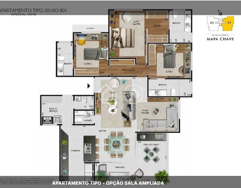 Apartamento, Castelo, 4 Quartos, 2 Vagas, 4 Suítes