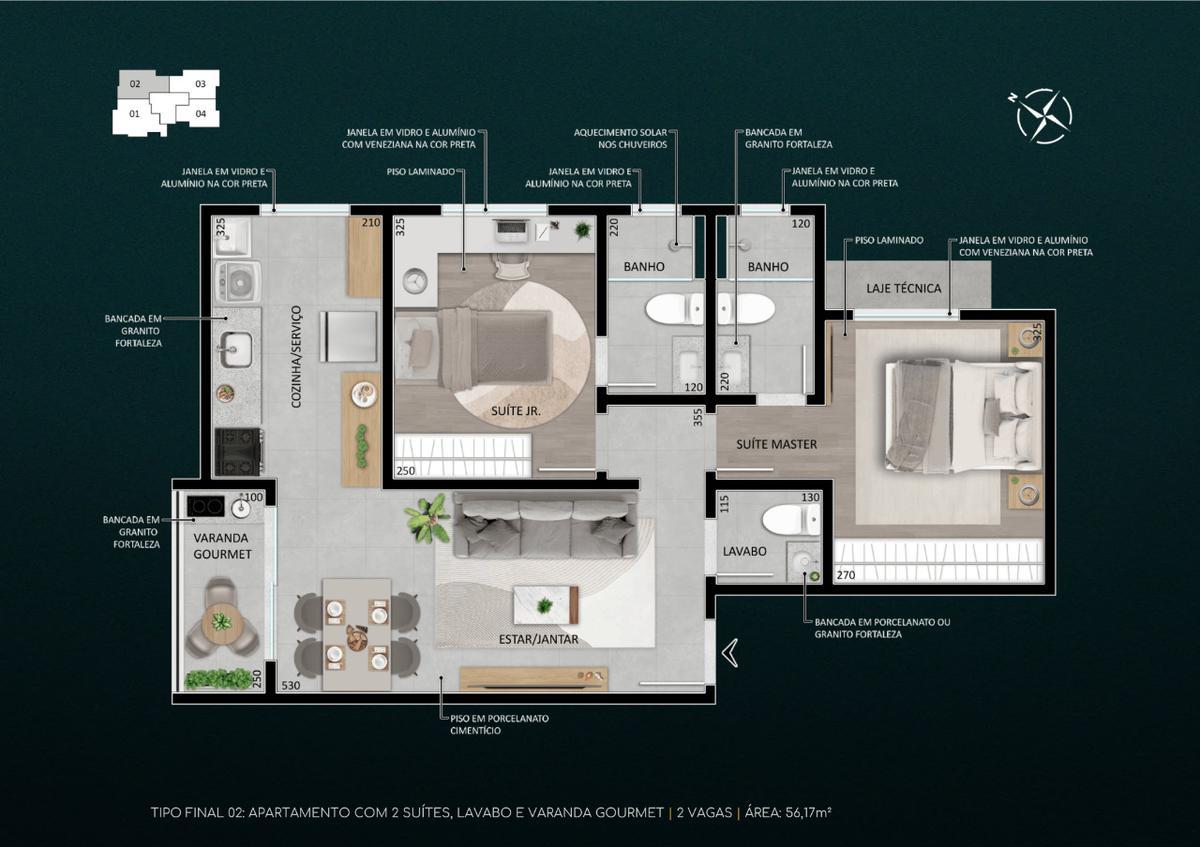 Apartamento, União, 2 Quartos, 2 Vagas, 2 Suítes