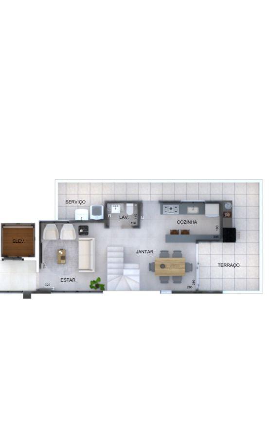 Cobertura, Jardim América, 2 Quartos, 3 Vagas, 2 Suítes