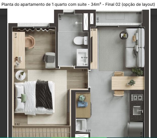 Apartamento, Santo Agostinho, 2 Quartos, 1 Vaga, 1 Suíte