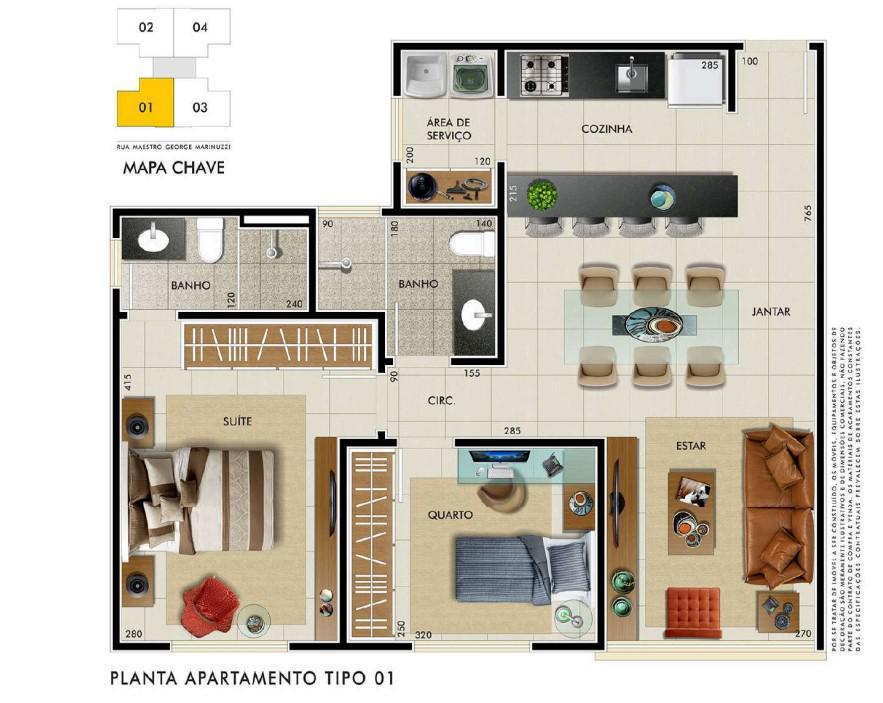 Apartamento, Manacás, 2 Quartos, 2 Vagas, 1 Suíte