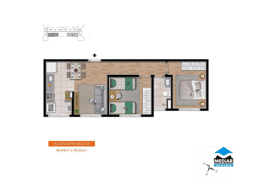 Apartamento, Barro Preto, 2 Quartos, 1 Vaga