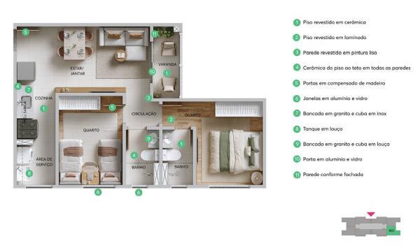Apartamento, Estrela do Oriente, 2 Quartos, 1 Vaga, 1 Suíte