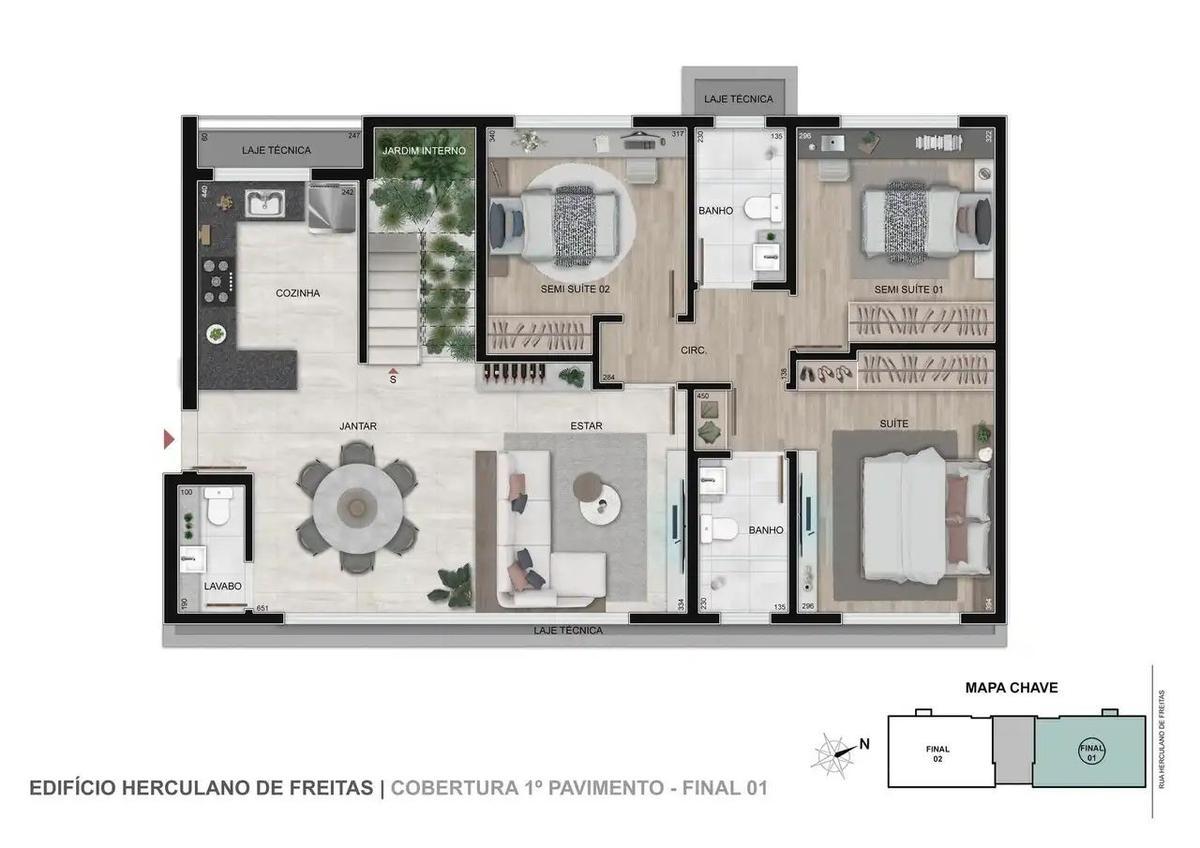 Apartamento, Gutierrez, 3 Quartos, 2 Vagas, 2 Suítes