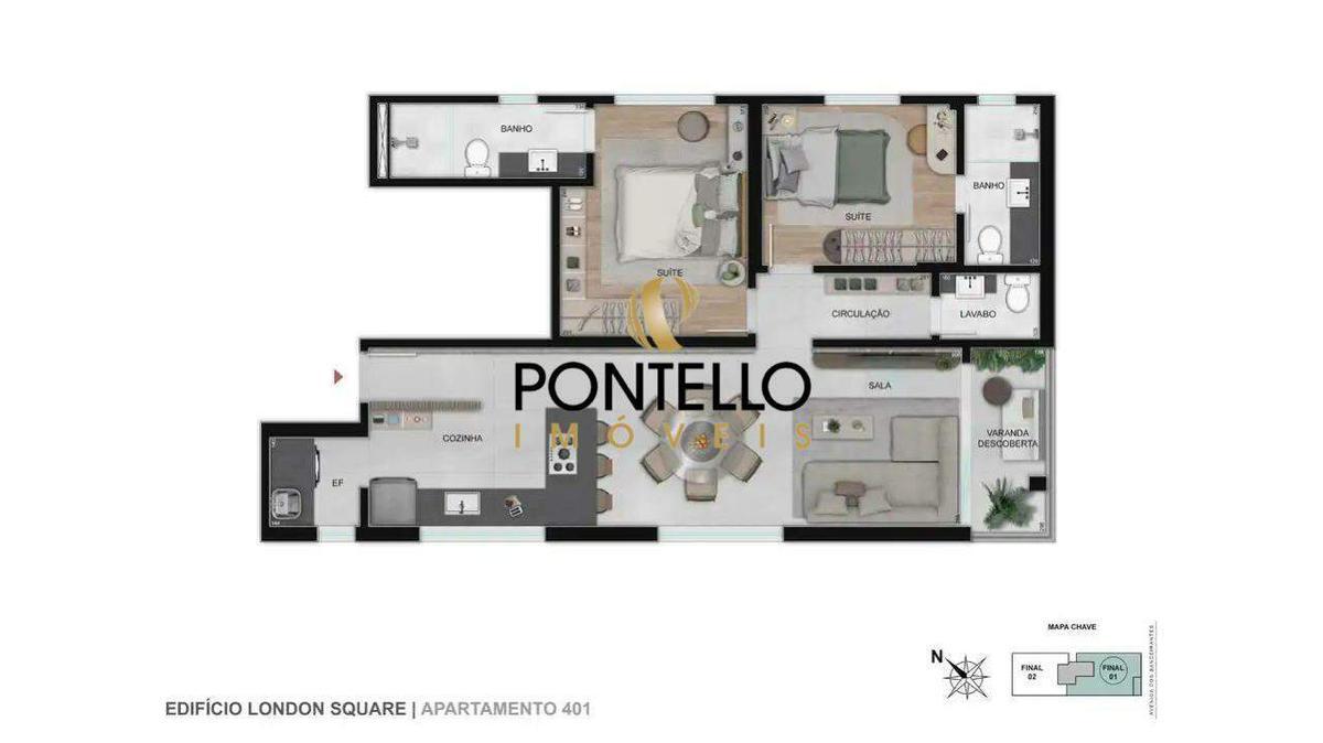 Apartamento, Sion, 2 Quartos, 2 Vagas, 2 Suítes