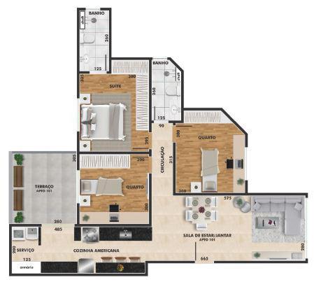 Apartamento, Salgado Filho, 3 Quartos, 2 Vagas, 1 Suíte