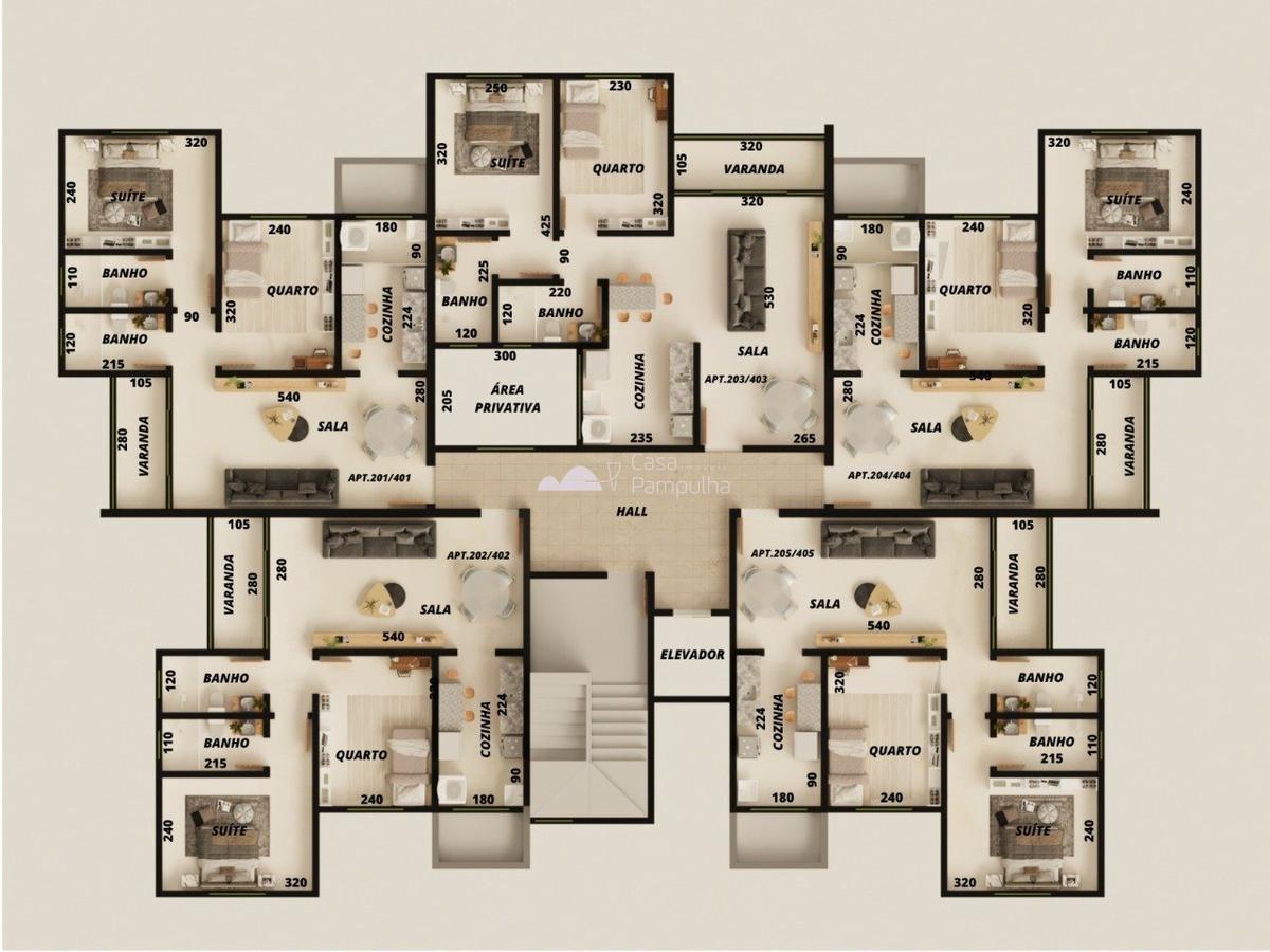 Apartamento, Santa Branca, 2 Quartos, 1 Vaga, 1 Suíte