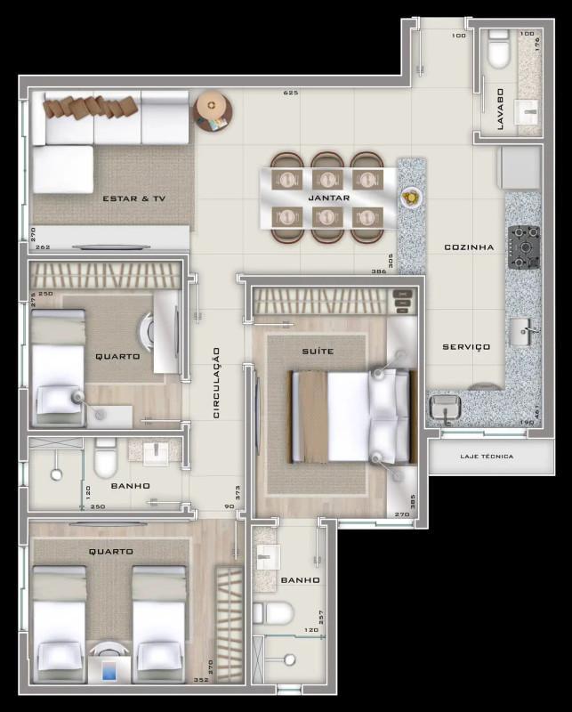 Apartamento, Floresta, 3 Quartos, 2 Vagas, 1 Suíte