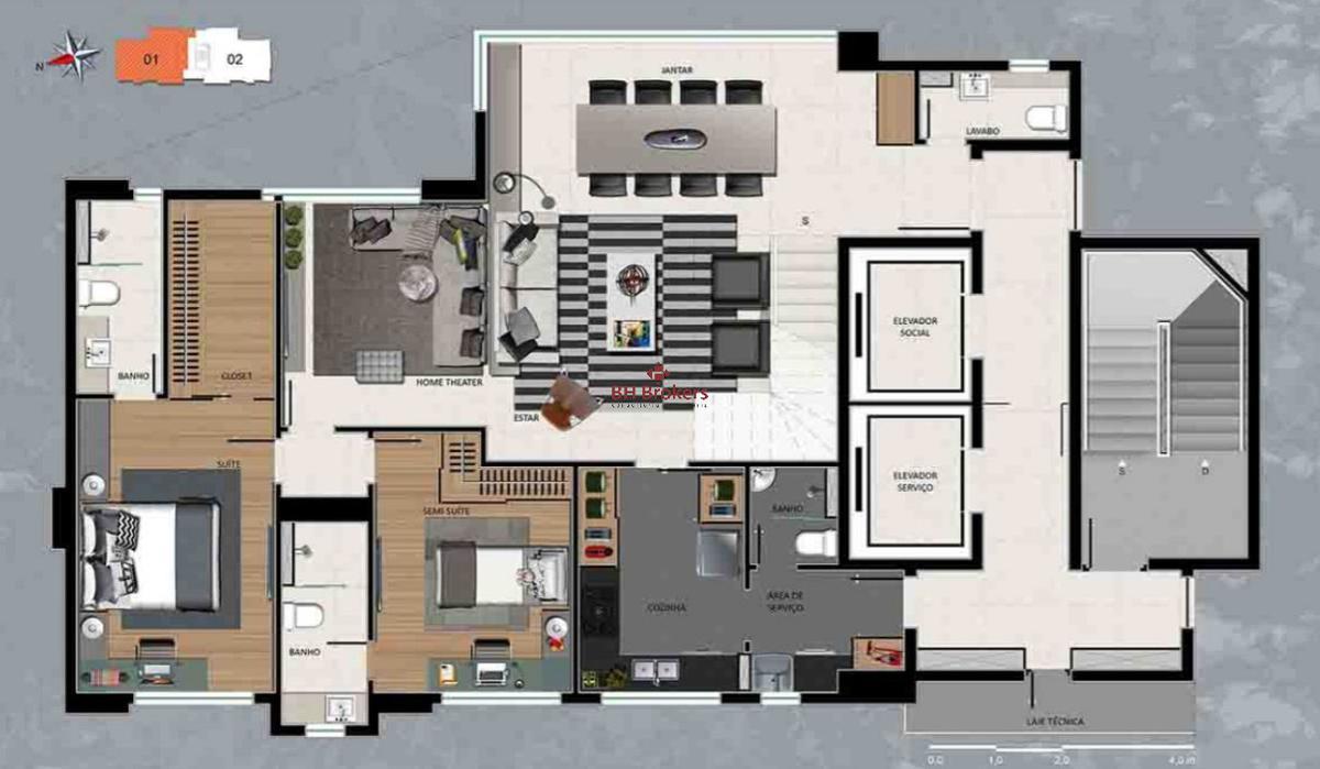 Apartamento, Funcionários, 3 Quartos, 3 Vagas, 2 Suítes